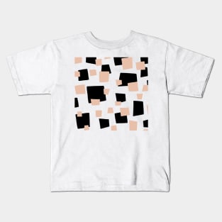 Geometric pattern black beige and white Kids T-Shirt